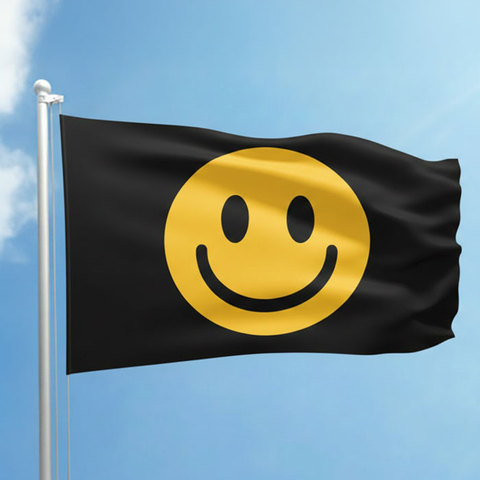 black flag smile face