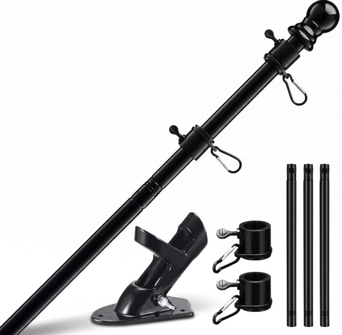 1.8M Stainless Steel Flag Pole Kit – Outdoor Wall Mounted House Flagpole