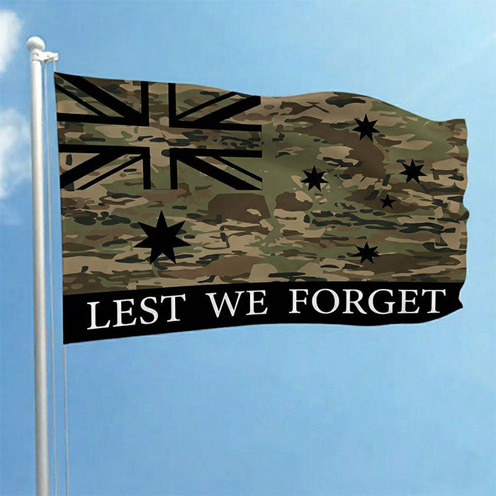 Australian Camo Lest We Forget Flag