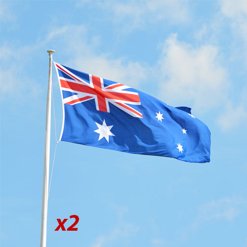 Australian Flags High Grade Printed - Bulk Buy x2 - Australian Made