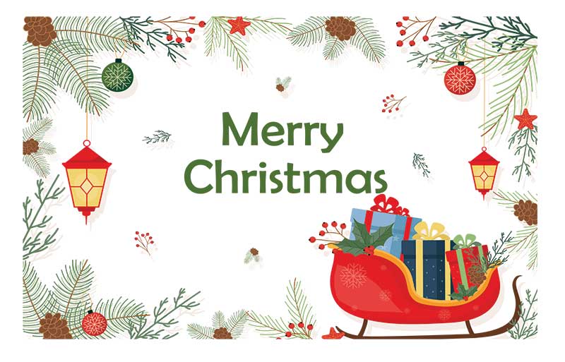 Christmas Flag Santa Flat Image