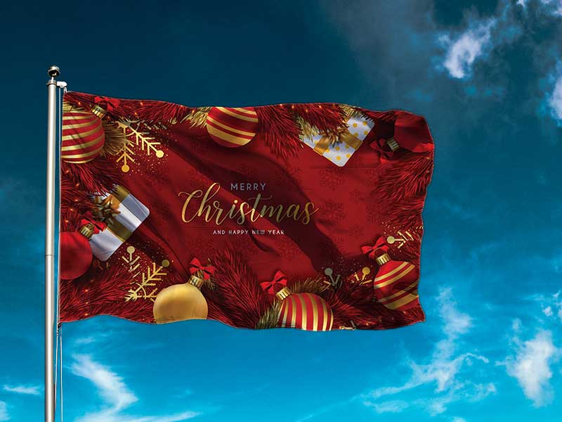 Christmas Flag Red