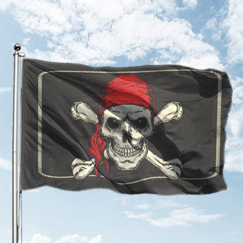Jolly Roger Red Bandana