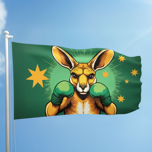 Boxing Kangaroo Flag